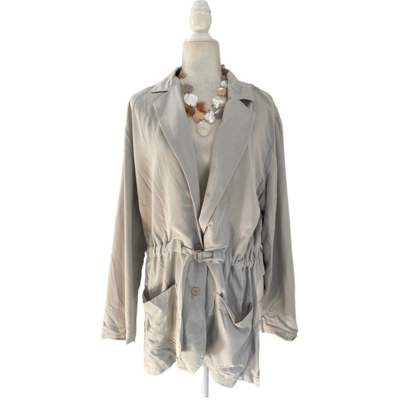 Shaina Mote Waist Tie Lightweight Jacket NWOT in Grey
